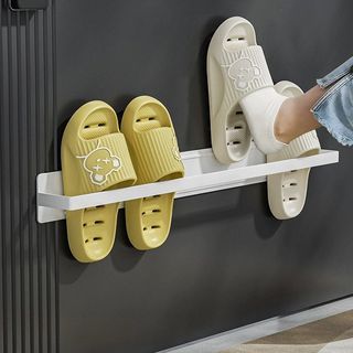 Atrás da porta de entrada Sapateira magnética Rack para chinelos Porta Anti-roubo de armazenamento montado na parede sem