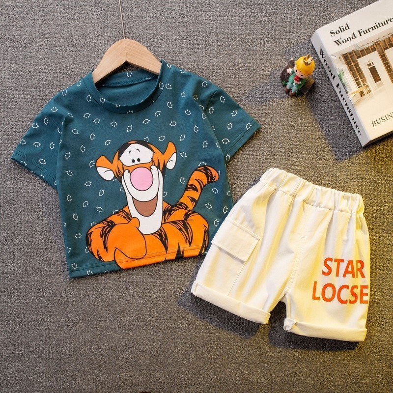 Bebê Coreano Moda Roupas Conjunto Para Crianças Meninos Camiseta Terno baju bayi pakaian budak 0-5 Anos
