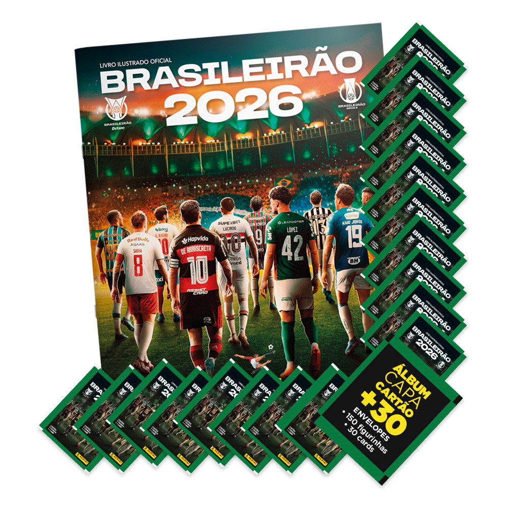 Brasileirão 2026 Álbum Capa Mole+30 Envelopes (150fig/30crd)