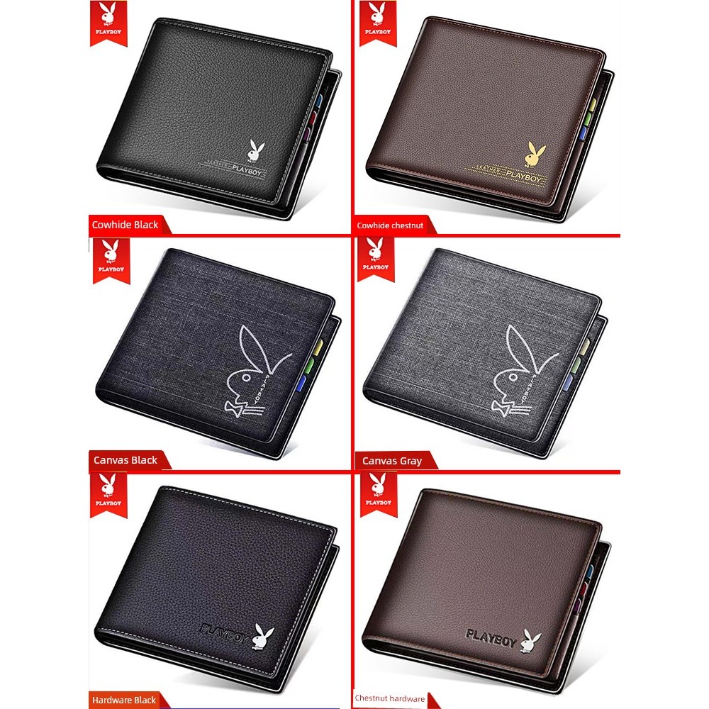 carteira masculina com ziper carteira masculina Playboy carteira masculina de couro curto carteira Street Wear novo esti