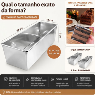 Forma Assadeira Slice Cake Pão de Forma Alumínio Resistente Bolo Festival de Fatias