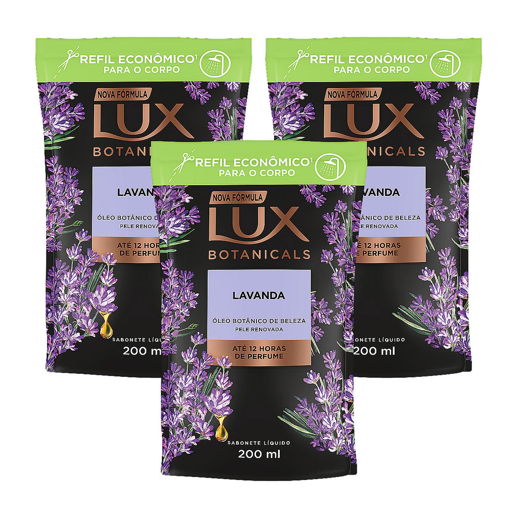 Kit 3 und Sabonete Líquido Lux Lavanda Refil 200ml
