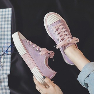 Estudante roxo tênis feminino versão coreana sapatos de cano baixo All-Match sapatos brancos femininos verão sapatos de 