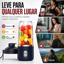 Mini Liquidificador Portátil 400ML 6 Lâminas Elétrico para Sucos, Shakes e Smoothies BP-6016