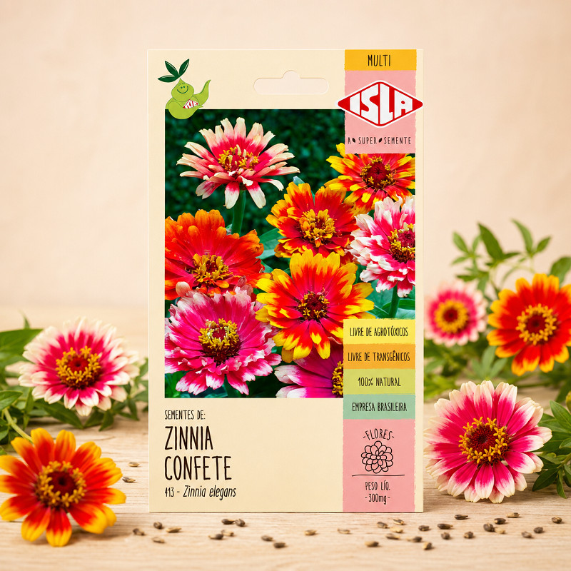 Sementes Zinia Confete