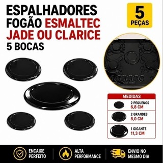 Jogo 5 Peças Espalhador Esmaltec Jade ou Clarice 5 Bocas Tampa Compatível Qualidade Envio Imediato Oferta