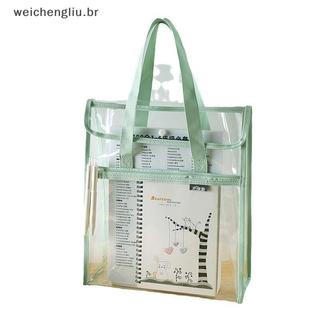 # weicheng Bolsa De Arquivo Transparente Em PVC A4 Com Zíper À Prova D'água Aulas De Estudante De Grande Capacidade Orga