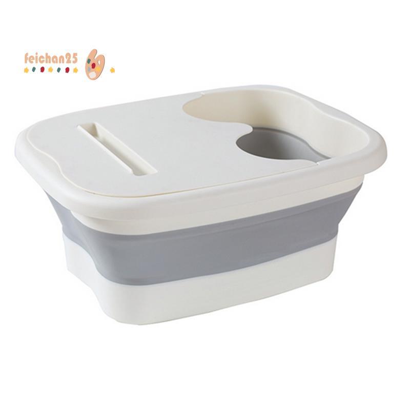 [Rápido F] Massagem Balde Para Banho De Pés De Imersão Bacia Dobrável Spa Banheira Sauna Doméstica Pedicure Branco