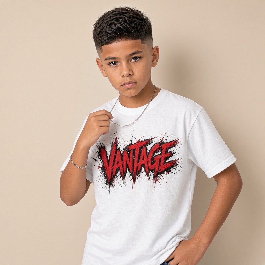 Camiseta Infantil e Juvenil Estampada Vantage 100% Algodão Premium Criança Personalizada Unissex Blusa Camisa Jovem