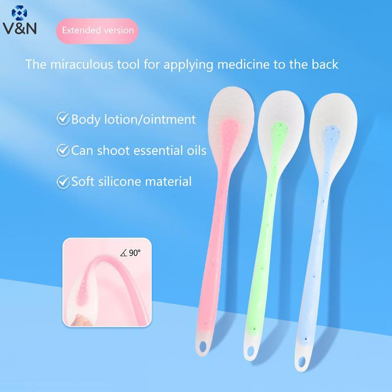 (V & N) Aplicador De Pomada De Loção Multifuncional De Silicone Com Cabo Longo Para Limpeza Corporal , Escova De Banho ,