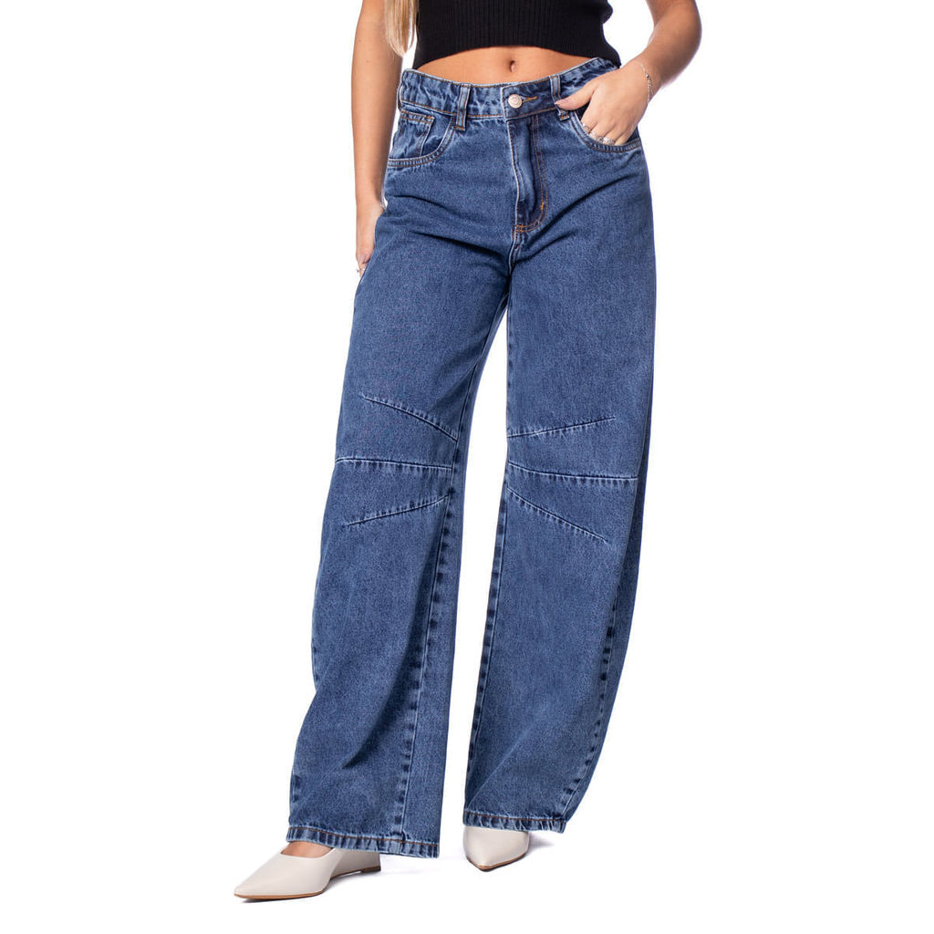 Calça Jeans Feminina Sawary Balloon Azul