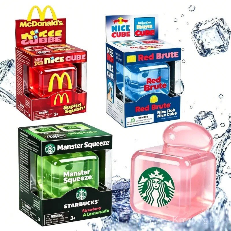 Schylling Needoh Nice Cube, brinquedo sensorial para aliviar o stress, cubo macio para apertar, brinquedo para melhorar 