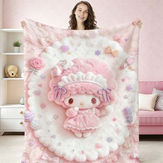 Sanrio melodia cobertor de flanela menina coração ar condicionado cobertor estudante dormitório Nap cobertor dos desenho