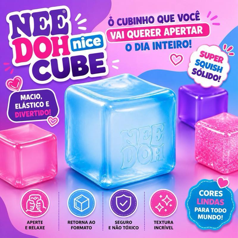 Squishy Cubo de Gelo Macio Anti-Estresse Brinquedos Infantil Elástico Sensorial 5cm Nee Doh Nice