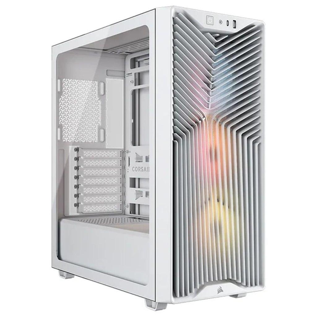 Gabinete Gamer Corsair 3200D RS ARGB, Mid Tower, Vidro Temperado, ATX, Com 3 Fans, Sem Fonte, Branco, CC-9011345-WW