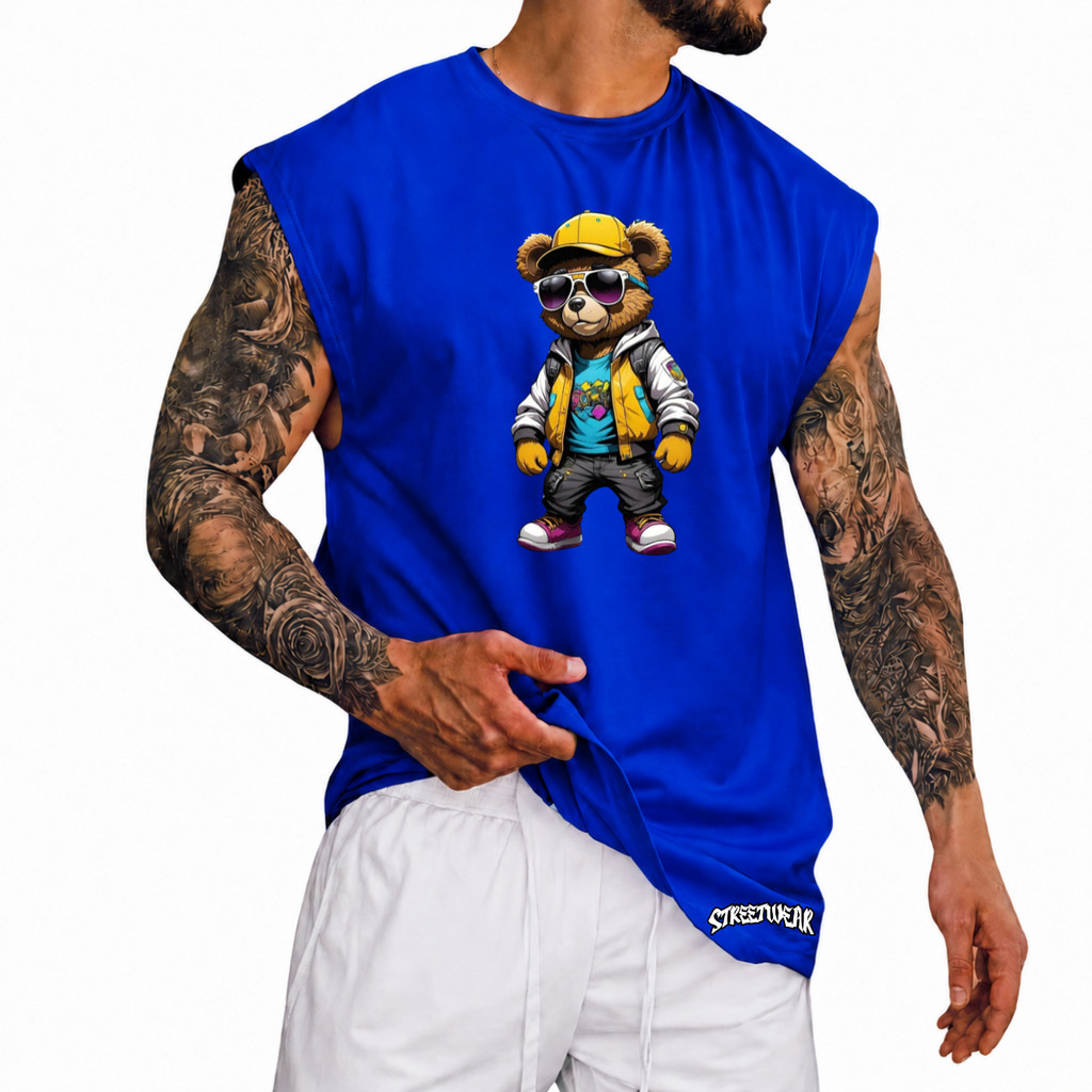 Regata Machão Oversized 100% Algodão Camiseta Cavada Musculação Streetwear Treino Passeio Academia