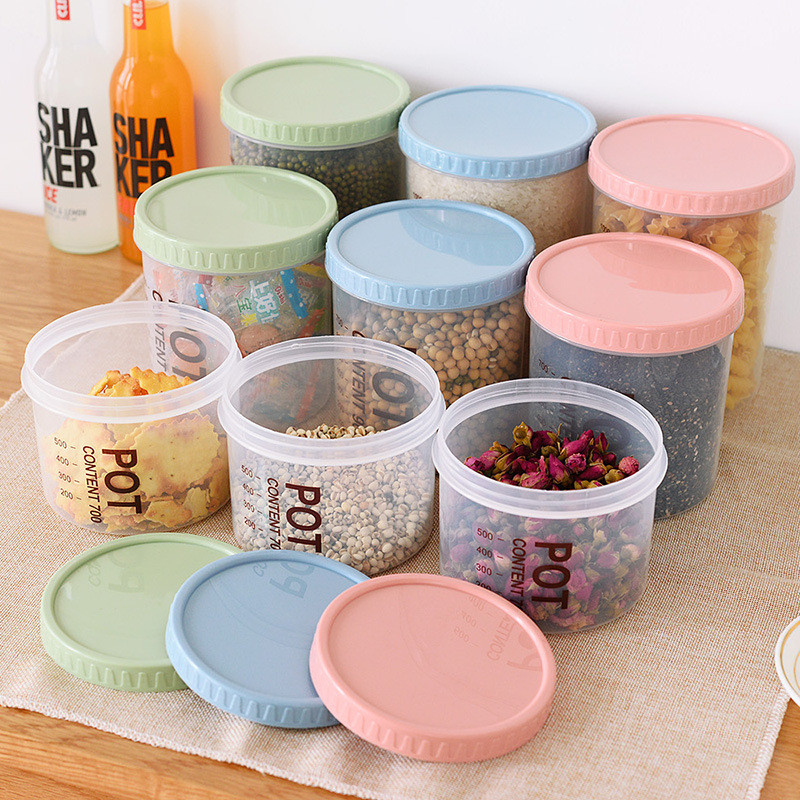 Cozinha transparente selado jar plástico doméstico grão integral jar caixa de armazenamento de alimentos jar fábrica