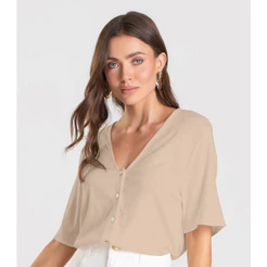 Blusa Feminina em Tecido de Viscose Dianna Rosa