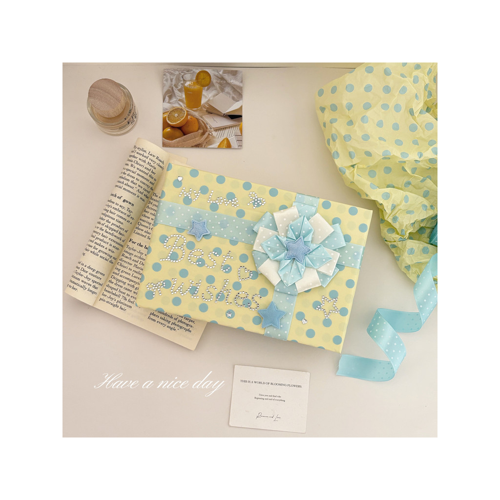 Sabor antigo suave leite azul Sydney papel de bolinhas de alto valor diy presente de aniversário papel de embrulho papel