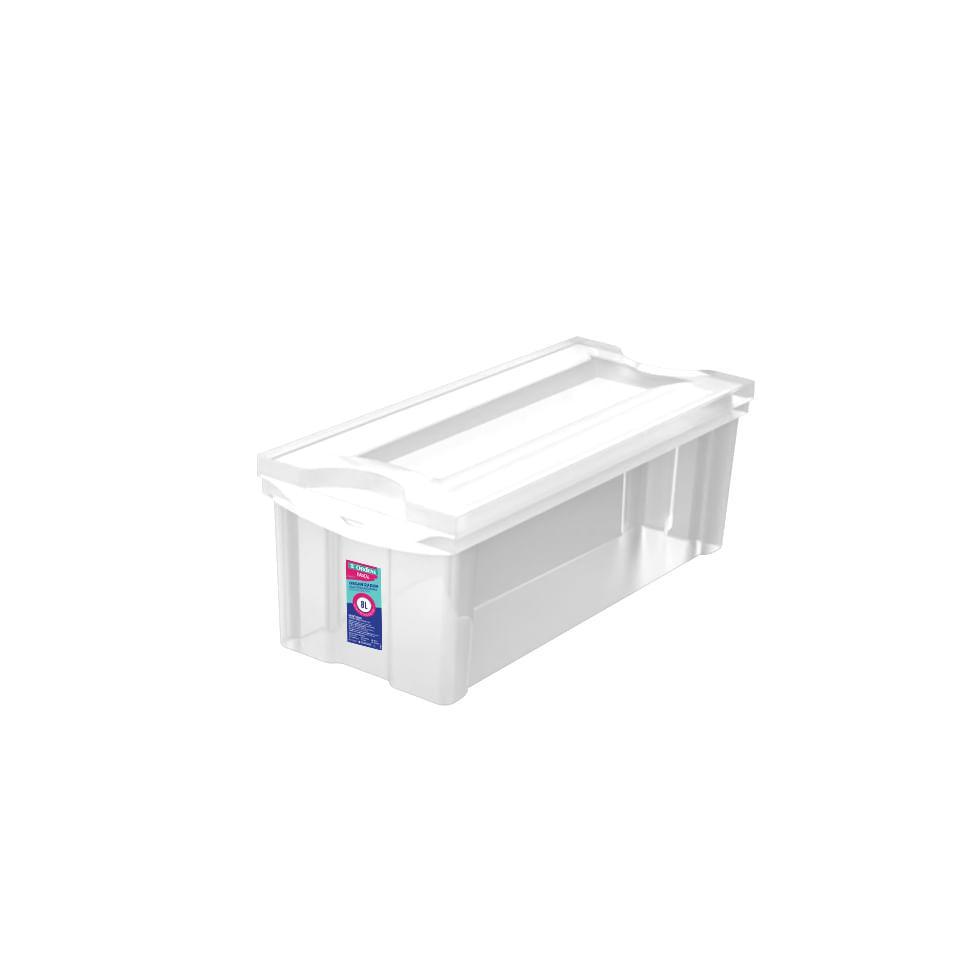 Caixa Organizadora Plástica Baixa Natural 8L Radical Color Ordene