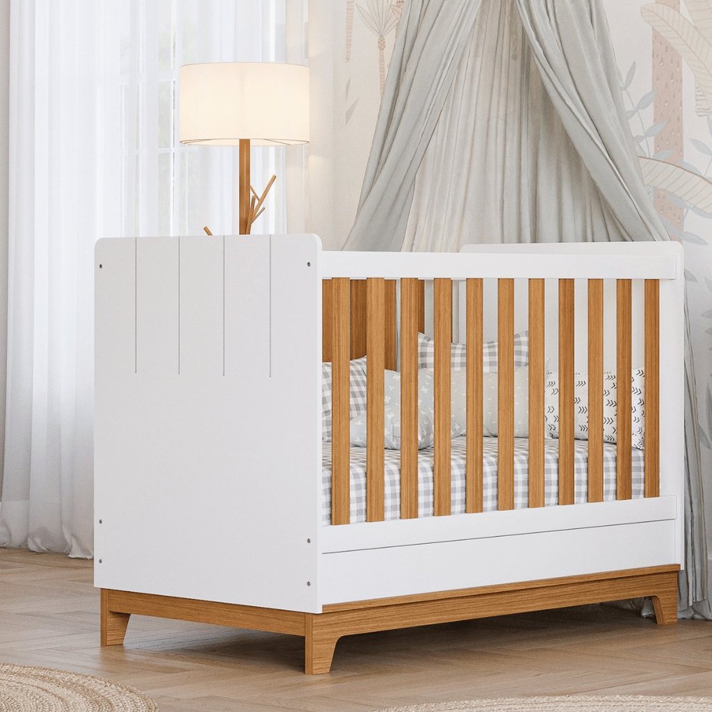 Berço Mini Cama Chantilly Expresso Móveis Branco/Nature Branco/Nature