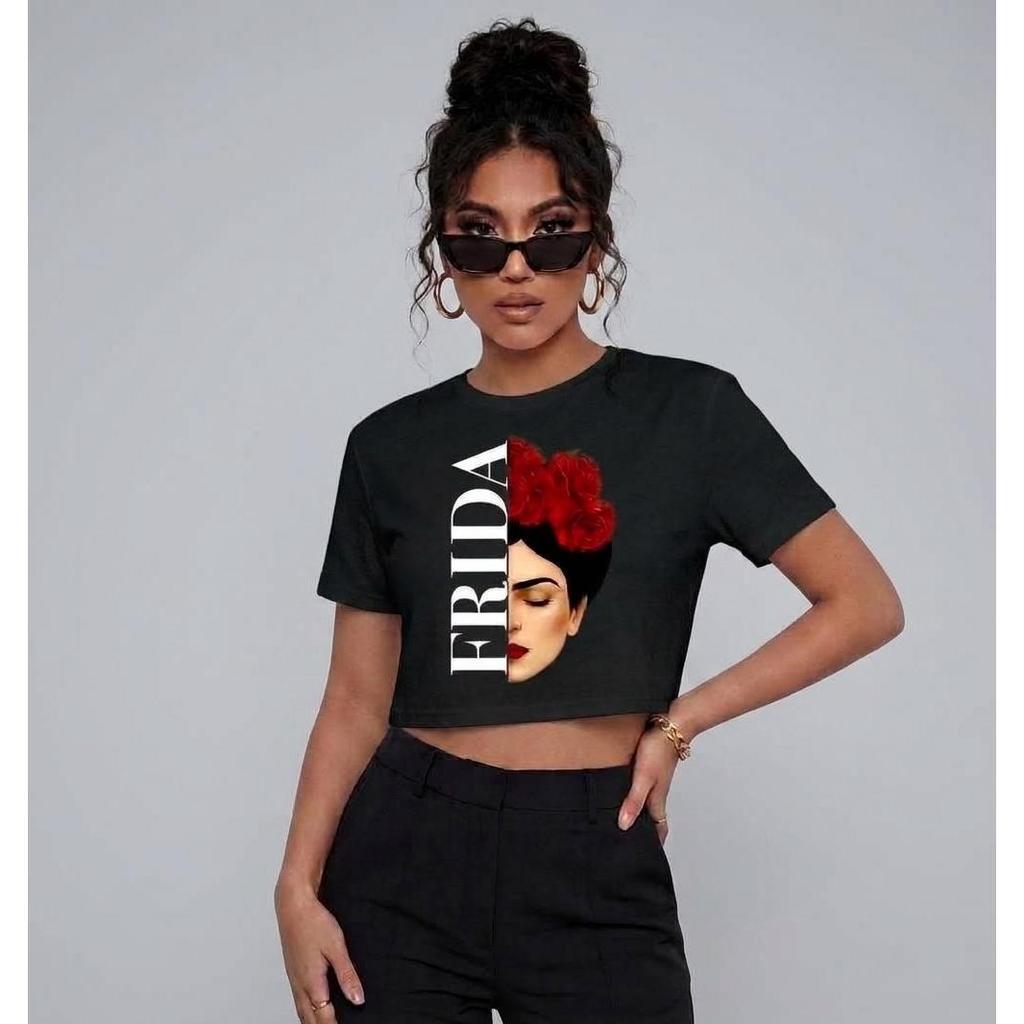 Camisa Camiseta Feminina FRIDA  KHALO Feminista Estilosa Confortável 100% Algodão Tecido Premium