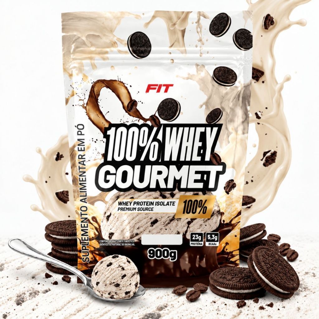 Whey Protein Gourmet 900g Refil 100% Concentrado e Isolado 900g Proteína do Soro do Leite WPC