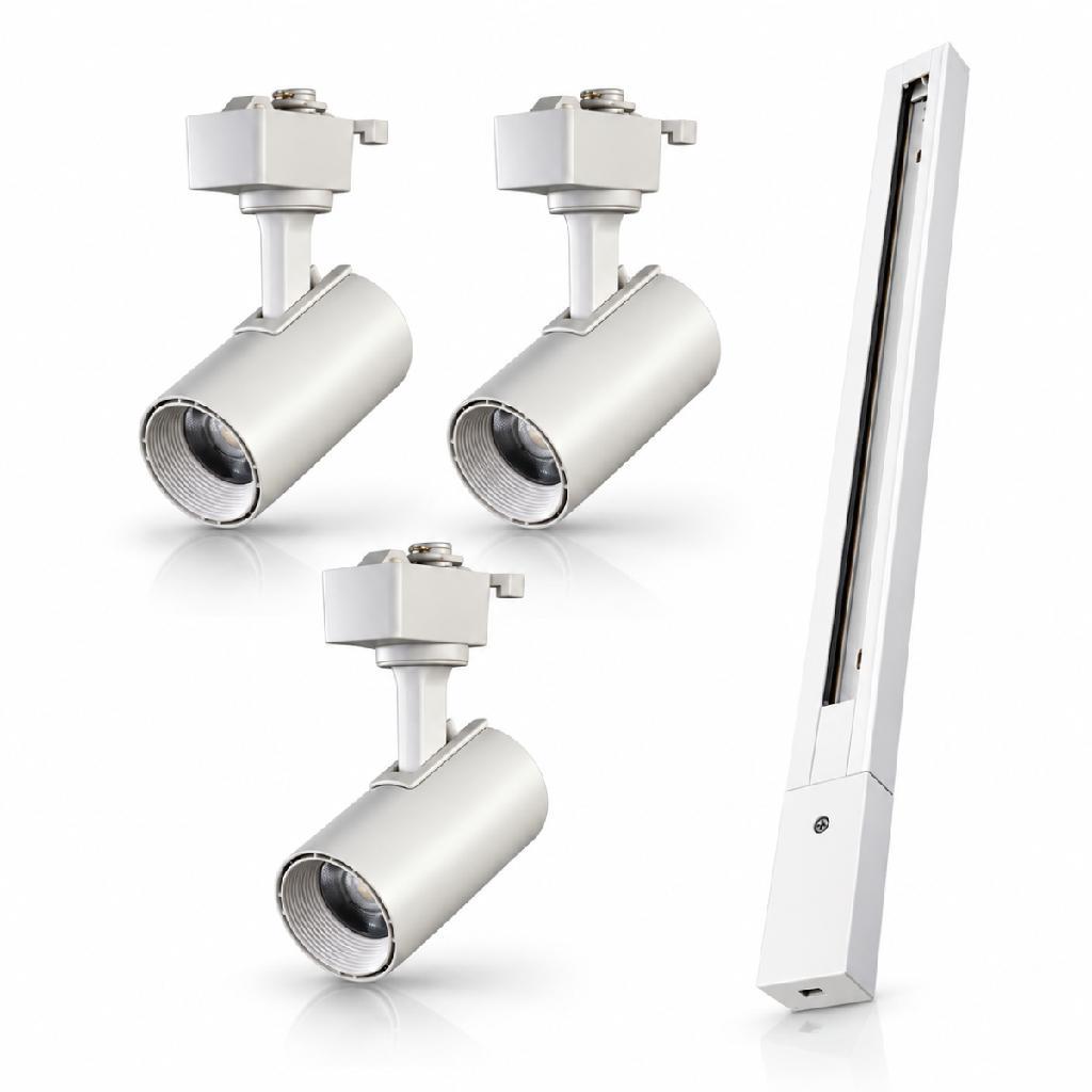 Kit 1m Trilho + 3 Spot Led Direcional Evo 5w 3000k Branco Quente 350lm Branco Cod: AVANT-KC-00043 Avant — imagem 2 de 2
