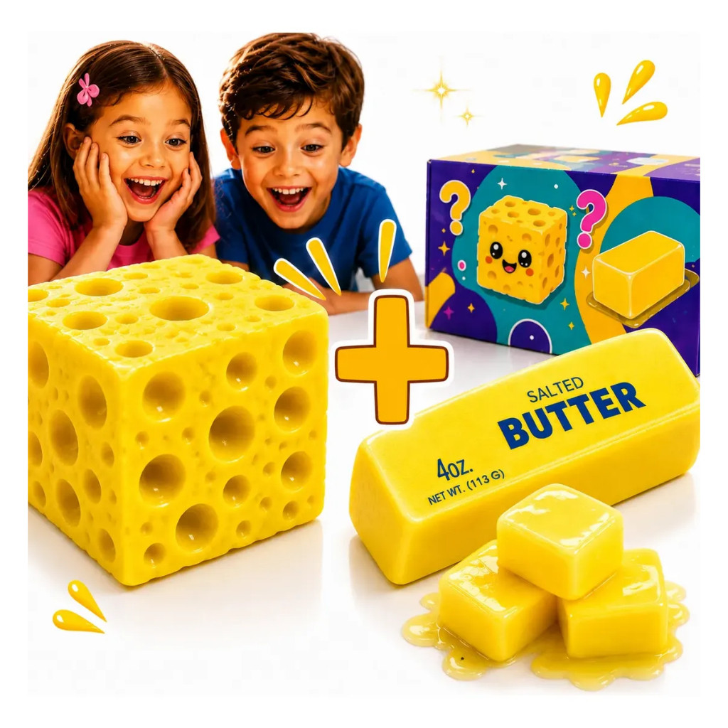 Kit 2 Squishy Manteiga Barra Queijo Butter Taba Viral