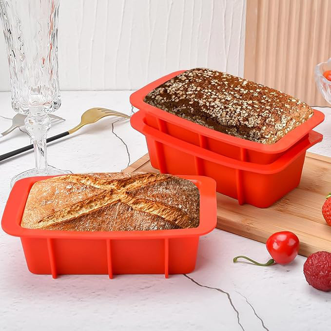Forma de silicone de grau alimentício para bolo, forma retangular pequena para pão de forma, forma para pão, resistente 