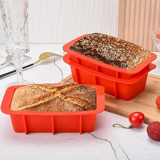 Forma de silicone de grau alimentício para bolo, forma retangular pequena para pão de forma, forma para pão, resistente 