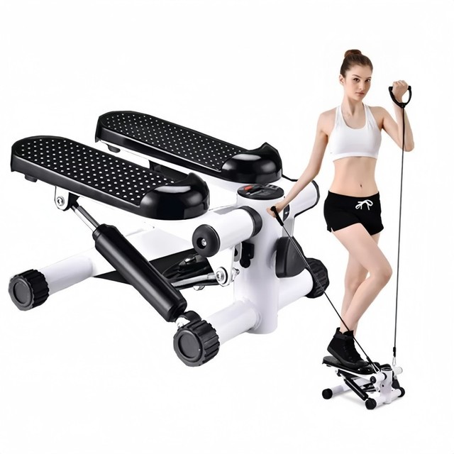 Mini Stepper Step Simulador De Caminhada Ginástica Com Elástico Regulagem Intensidade Visor LCD