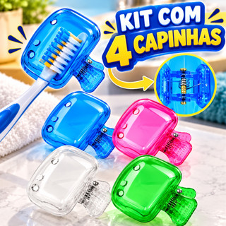 4 Clipes De Armazenamento De Escova De Dentes Capa Protetora Para Viagem Portátil À Prova De Poeira Caso