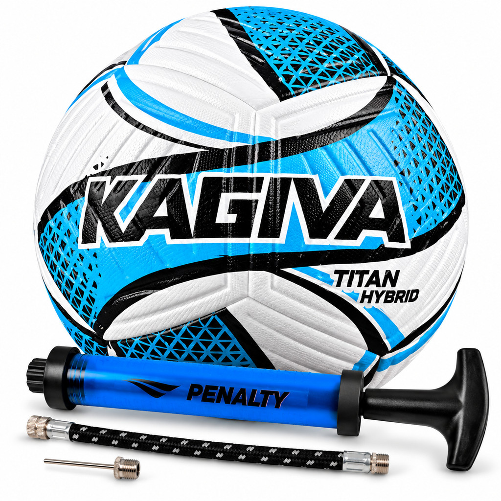 Kit Bola de Futebol Campo Kagiva Usee Brasil Titan Hybrid + Bomba