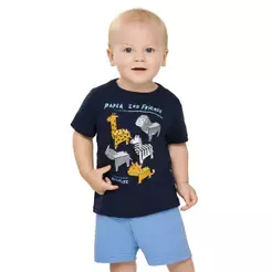 Conjunto Bebê Menino Animais Elian Azul