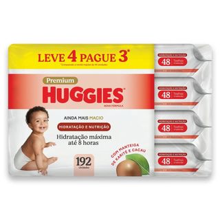 Lenços Huggies Hidratação e Nutrição Contra Assaduras 4x48Un