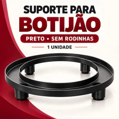 Base Preta Circular Botijão de Gás com Pezinhos Sem Rodinhas