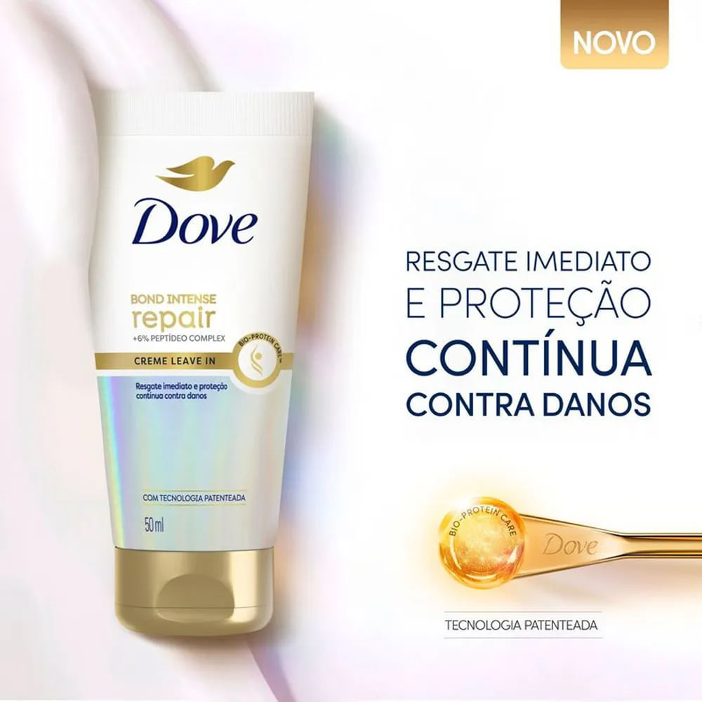 Kit Dove Bond Intense Repair Shampoo 350ml + Condicionador 150ml + Leave In Bond Intense Repair 50ml — imagem 2 de 2