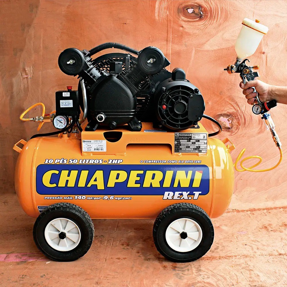 Compressor de ar 10 pés 50L 2hp 140 libras monofásico - REX.T Móvel — imagem 2 de 2