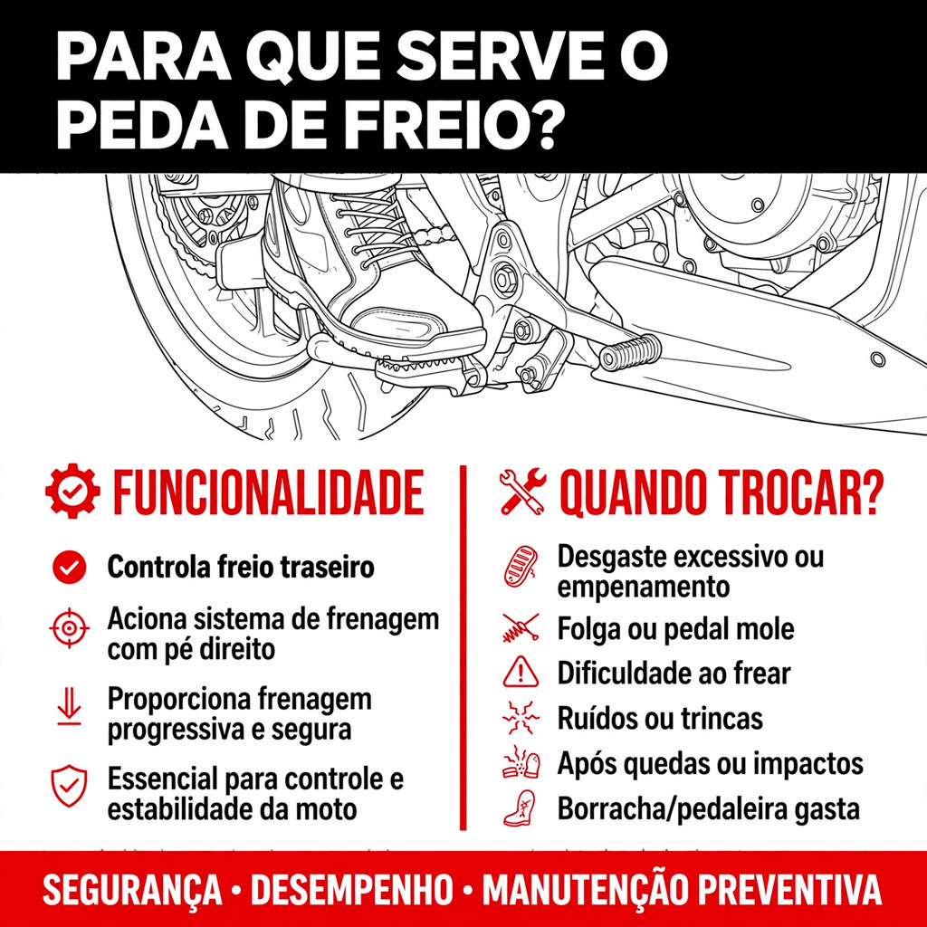 Pedal Freio Xre 300 2010 At 2022 Mod Original — imagem 2 de 2