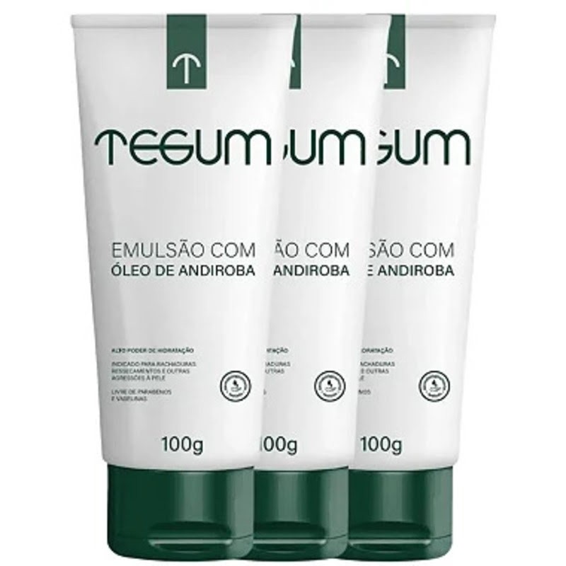 Tegum Emulsão Com Óleo de Andiroba Kit Com 3