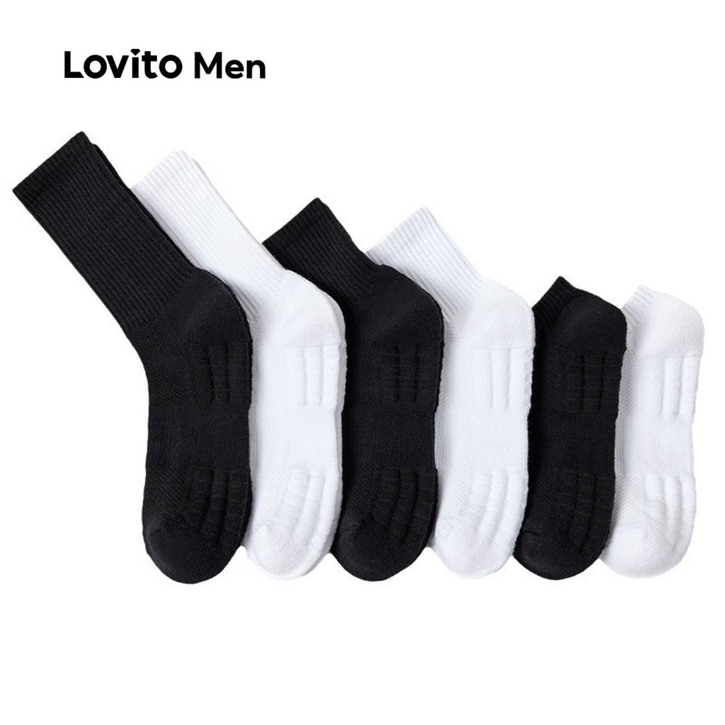 Lovito Meias Básicas Todas as estações para Homens LSCS21A42 em Oferta na Shopee