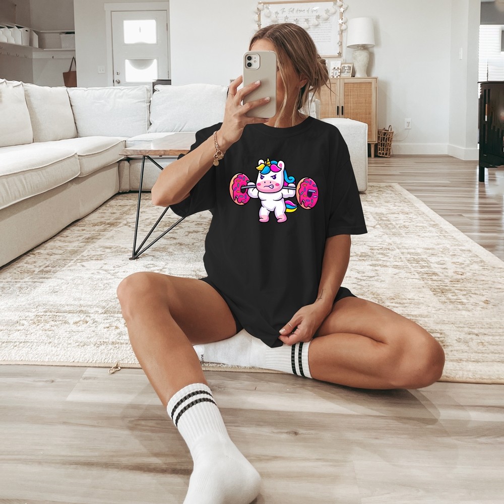 Blusão Feminino Estampado Unicornio Gym Academia Tecido Confortavel Camisa Algodão