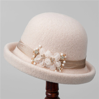 Chapéu Bucket L Feminino de Outono e Inverno com Flores, Topo Redondo, Casual, Estilo Pescador, Pequeno Chapéu Bowler-**