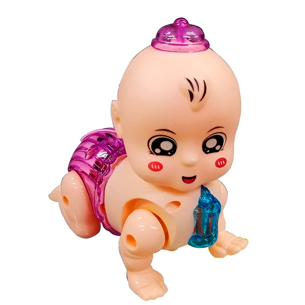 Boneca Bebê Engatinha Interativa com Luz e Som Divertidos