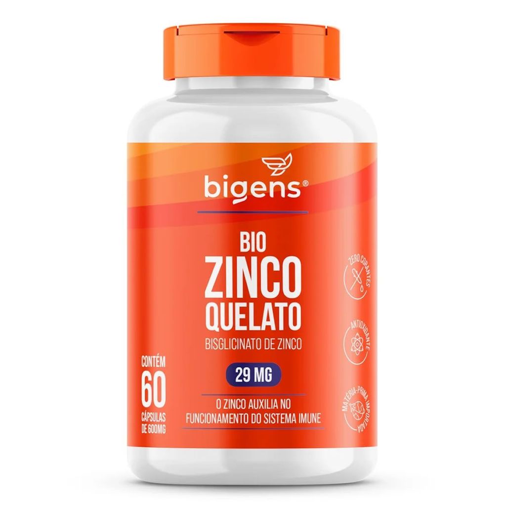Bio Zinco Quelato 29mg - 60 Cápsulas - Bigens