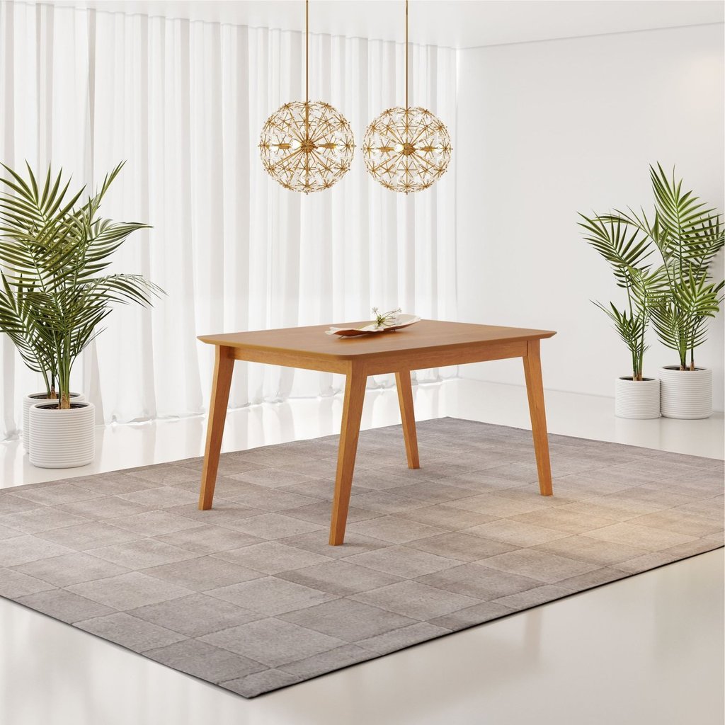 Mesa de Jantar Retangular 4 Lugares Elegance Cinamomo em Oferta na Shopee