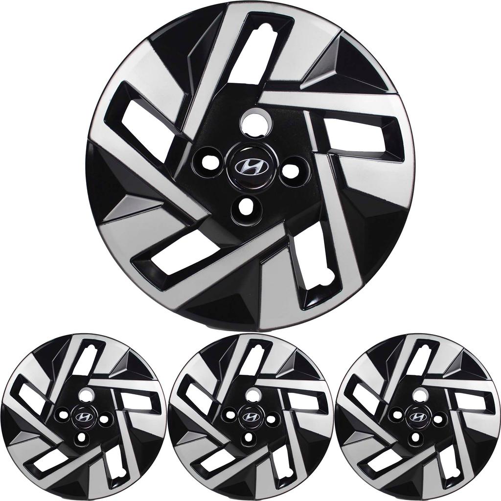4 Calota HB20 TODOS Aro 15 Black Piano Prata Metálico + Emblema