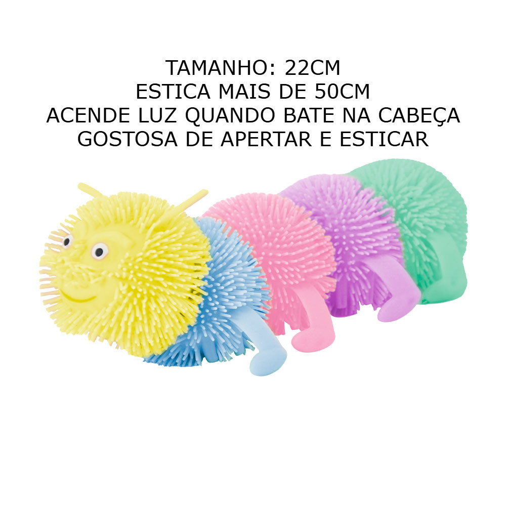01 Fidget Toys Centopéia Luz Brilha Colorida Flofys Anti Stress