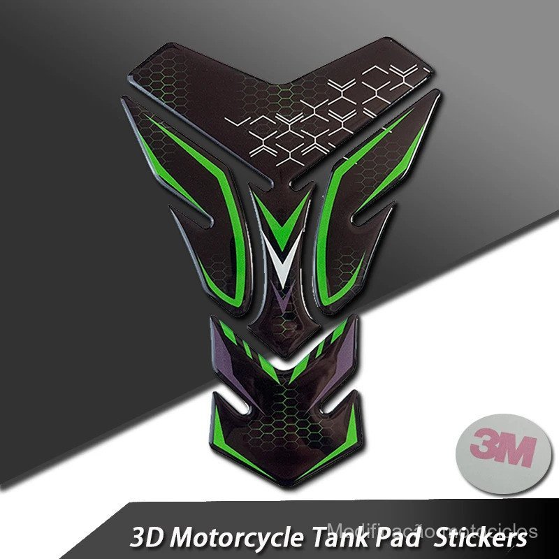 Adesivos Protetores de Tanque 3D para Motocicleta Kawasaki Acessórios